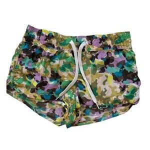 OP Camo Swim Shorts Girls Size Small 3-5   Green Purple Blue